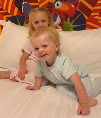 Boys Gingham Mouse Knit Pajama Pant Set RTS