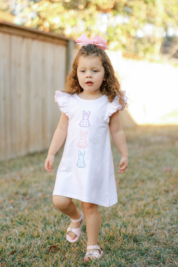 Girls Bunny Applique Knit Bloomer set/ Dress