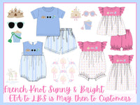 Girls French Knot Sunny & Bright Bubble Bloomer Set & Dress