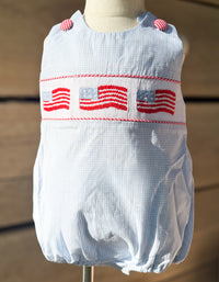 Boys Smocked Stand for the Flag Bubble