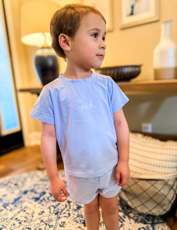 ⭐️DEAL OF THE DAY⭐️ Boys Blue Striped No Personalization Short Set