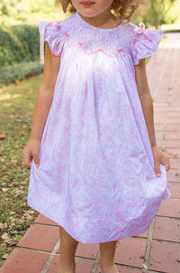 PRE ORDER Girls Toile Garden Bows Smock Bloomer Set & Dress | ETA to LBS: March