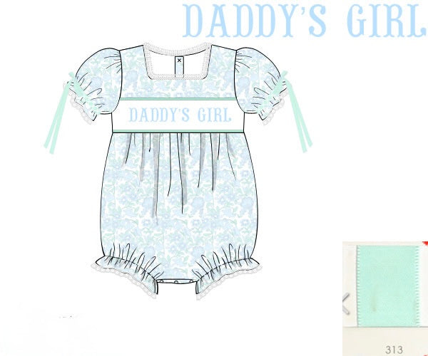 Girls Smocked Daddy’s Girl Bubble