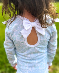 Girls Meadow Blooms Long Sleeve Rashguard Swimsuit- UPF 50+