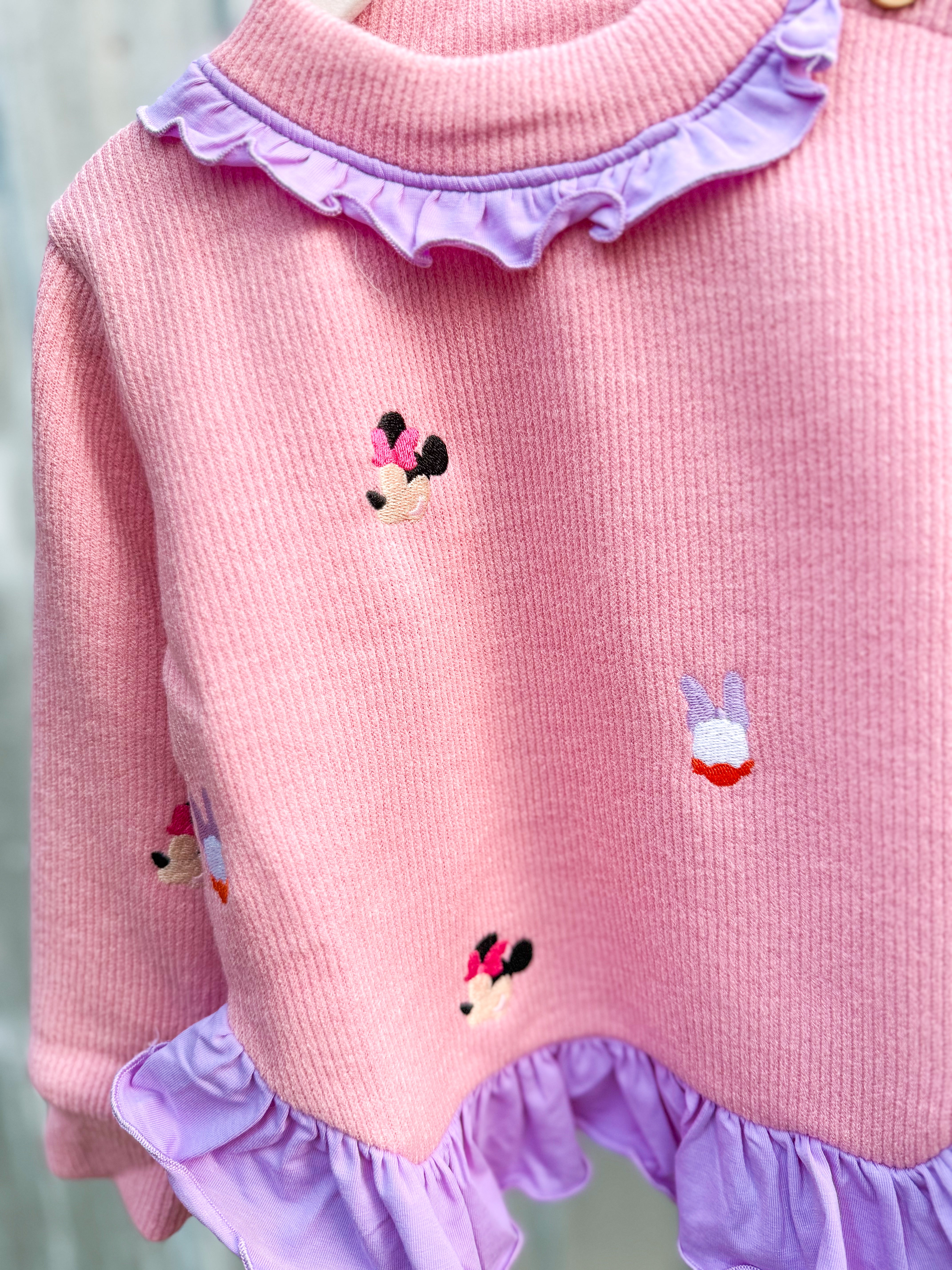 Girls Duck & Mouse Embroidered Sweater