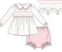 PRE ORDER Girls Smocked Rosette Garden Bloomer Set and Dress | ETA to LBS: DECEMBER