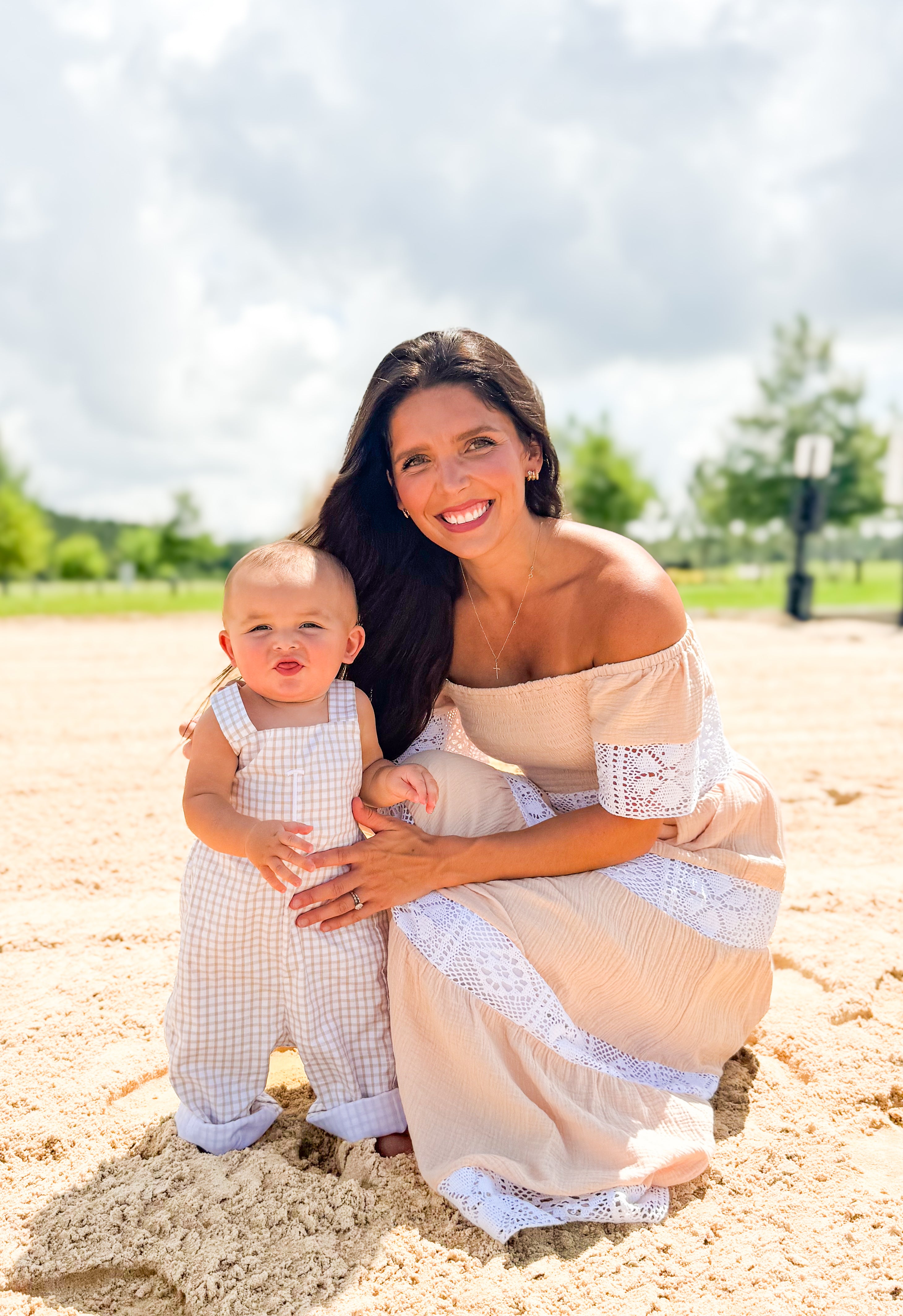 Women’s Muslin & Lace Off The Shoulder Maxi Dress
