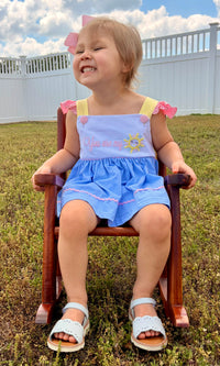 Girls Embroidered and Beaded You are my Sunshine Bloomer Set & Dress
