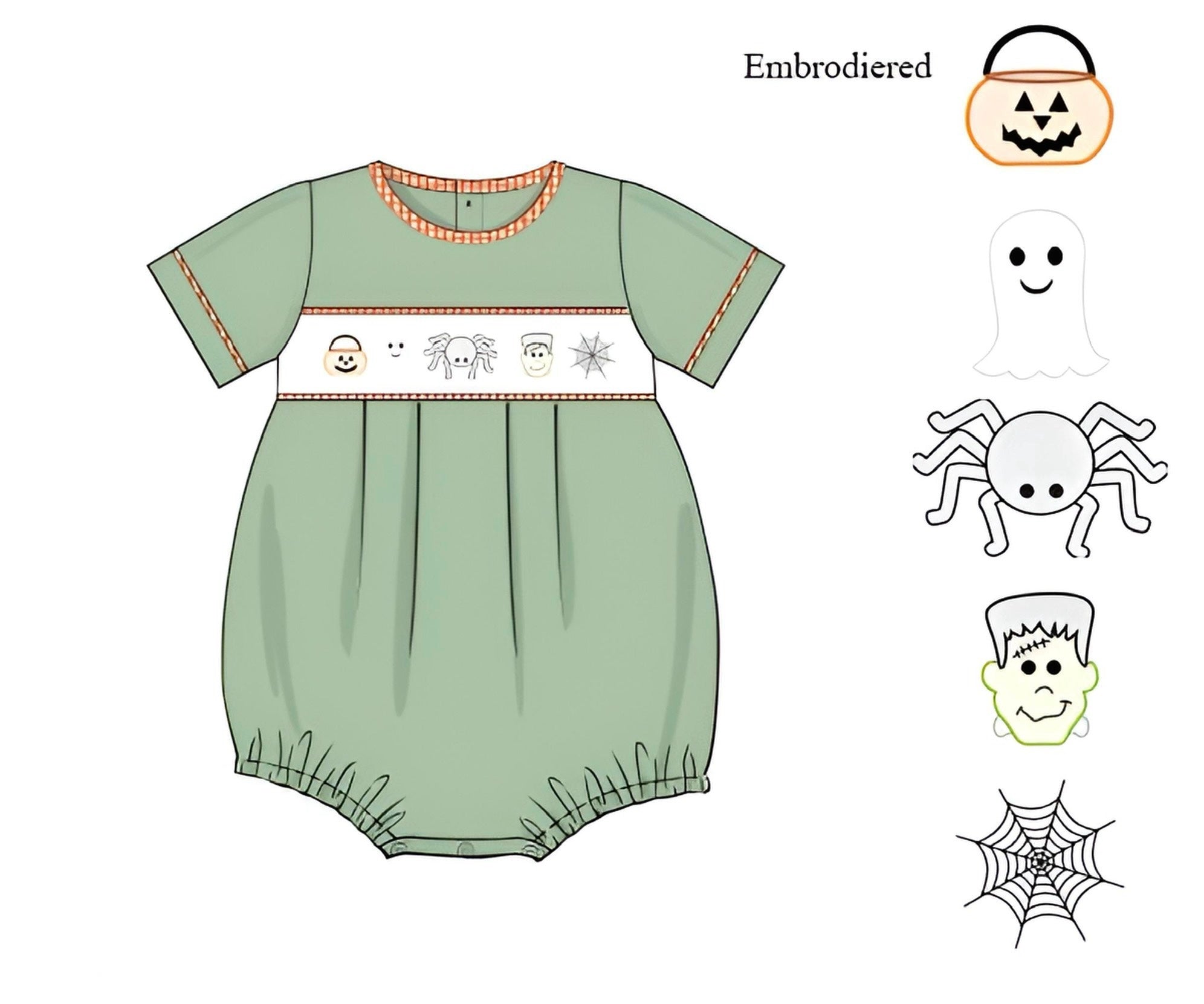 Boys Embroiderd Halloween Bubble RTS