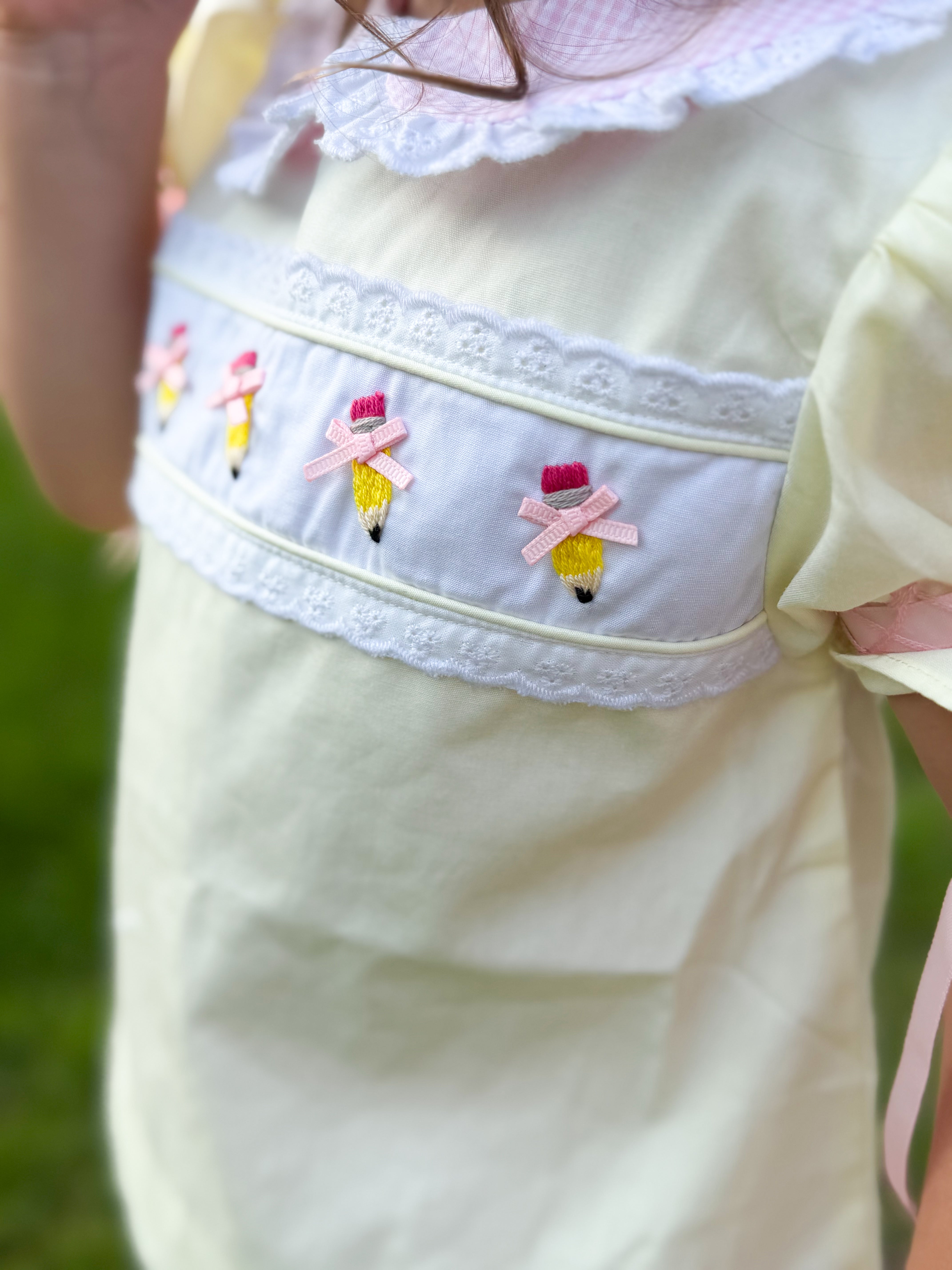 Girls Embroidered First Day Finest Bloomer Set & Dress