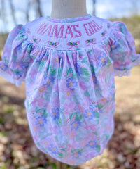 Girls “Mama’s Girl” Mother’s Day Smocked Bubble