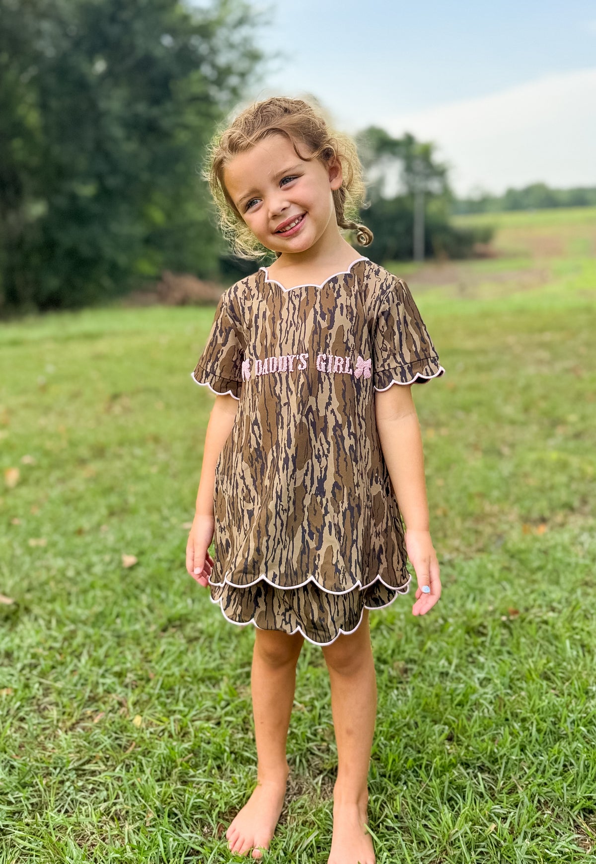 Girls French Knot “Daddy’s Girl” Bottomland Skort Set