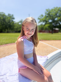 Girls Gingham Mouse Two-Piece Swimsuit