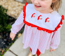 Girls Gingham Santa Bubble