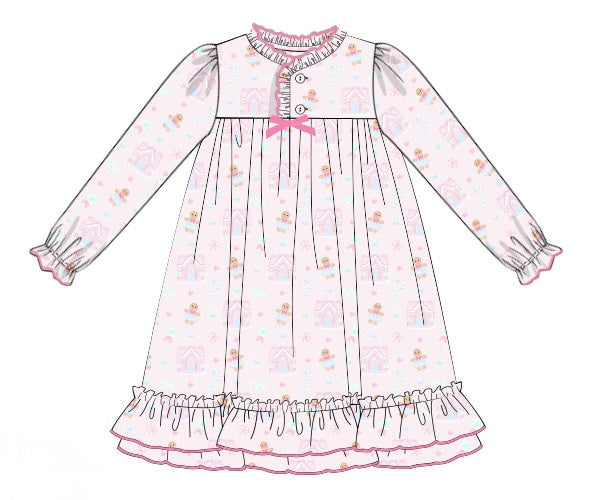 PRE ORDER Girls Gingerbread Dreams Knit Gown | ETA to LBS: OCTOBER