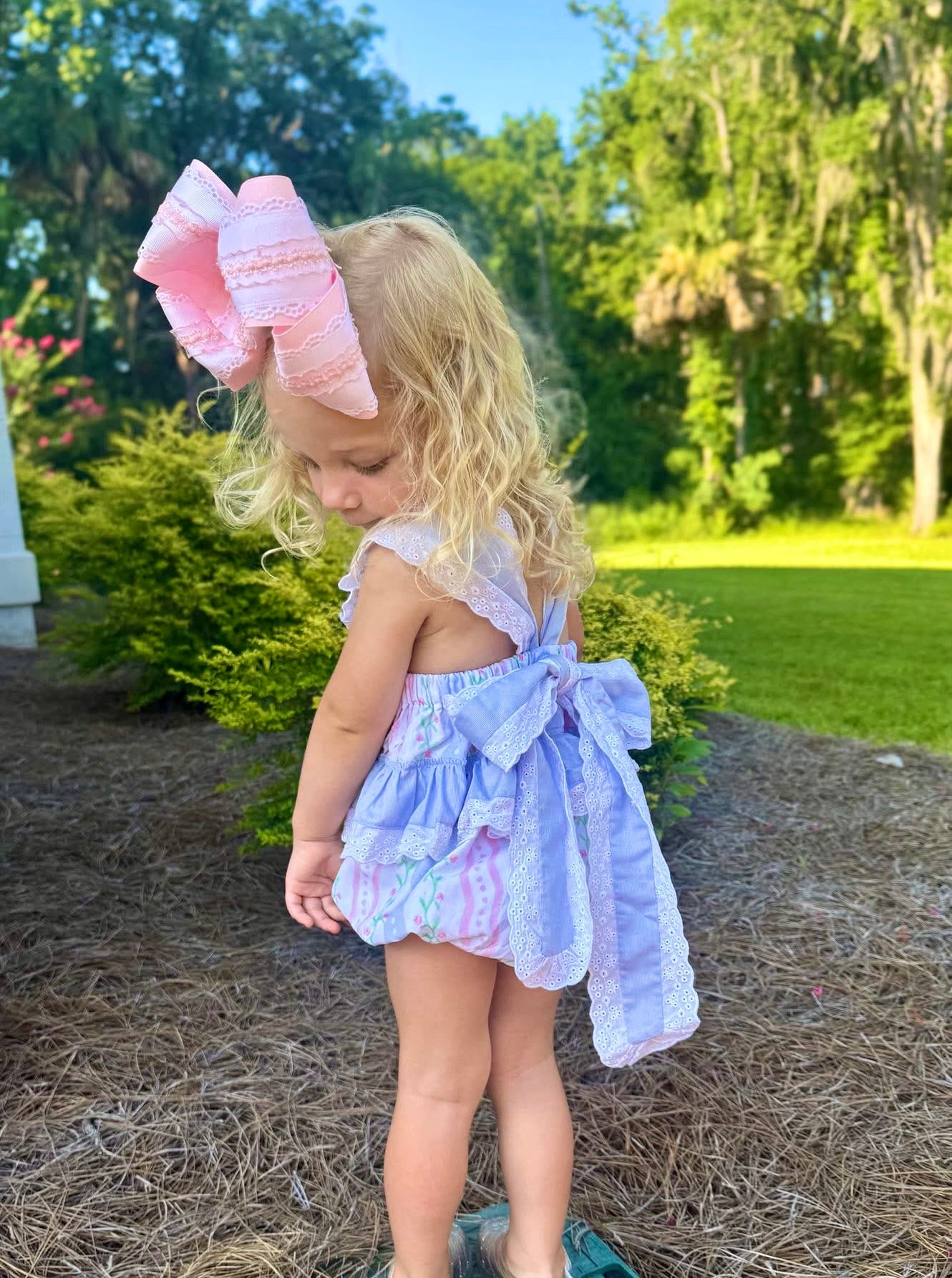 Girls Wavy Floral Sunsuit
