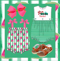 PRE ORDER Girls Watermelon Print Bloomer Set ETA: MAY