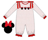 Girls We’ve Got Ears Say Cheers French Knot Long Romper