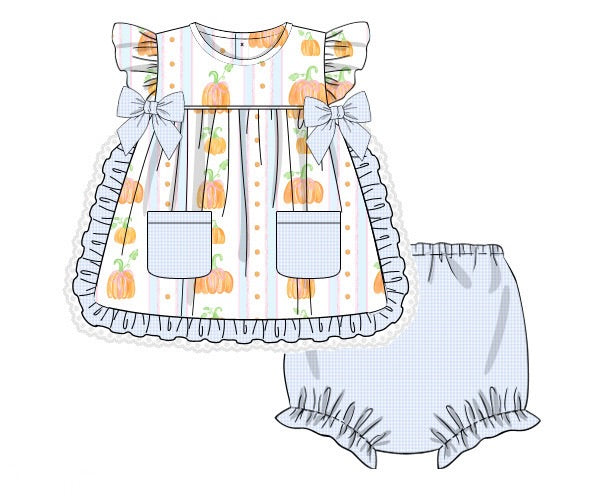 Girls Meet Me at the  Pumpkin Patch Bloomer Set
