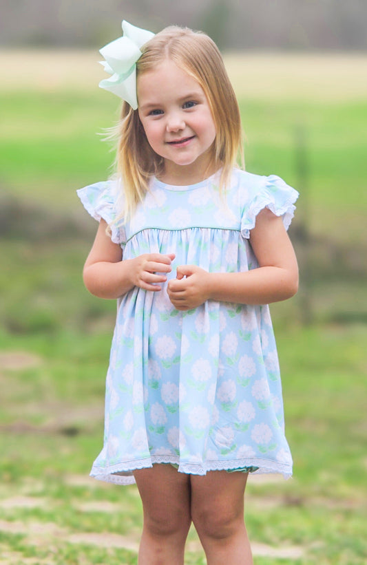 Girls Hydrangea Knit Bloomer set/ Dress