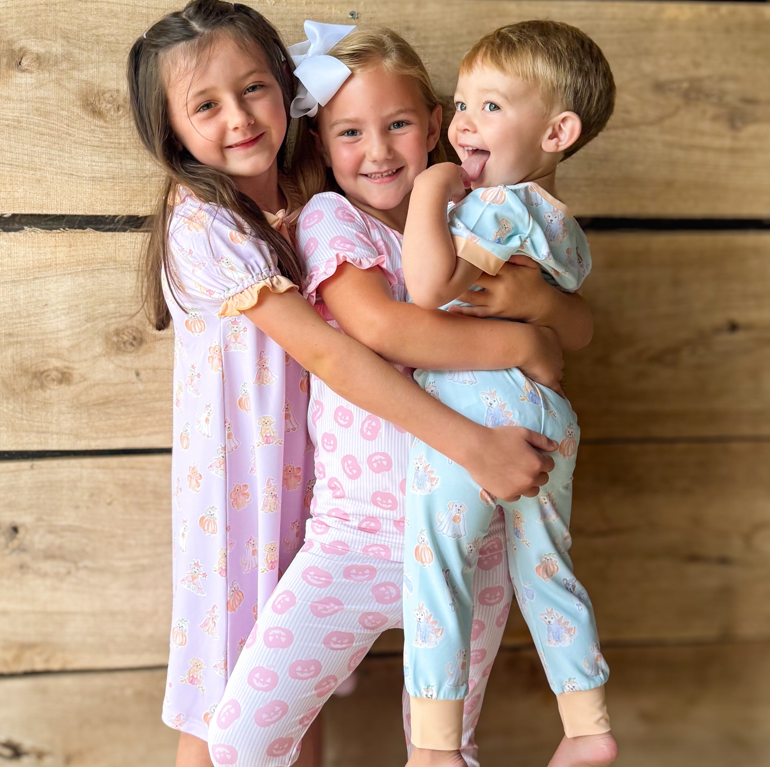 PRE ORDER Girls Spooky Pups Knit Lounge Gown | ETA to LBS: SEPTEMBER
