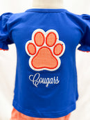Paw Print Appliqué “Cougars” Bloomer Set