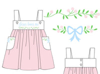 PRE ORDER Girls Embroidered Jesus Loves Me Bloomer Set & Dress | ETA to LBS: APRIL