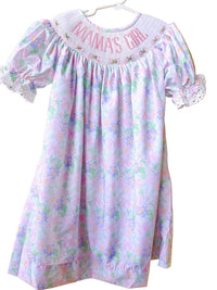 Girls “Mama’s Girl” Mother’s Day Smocked Dress