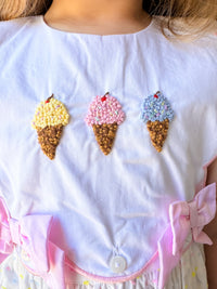 Girls French Knot Ice Cream Bloomer Set & Dress