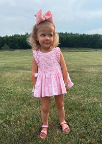 Girls Floral Vines Heirloom Smocked Bloomer Set