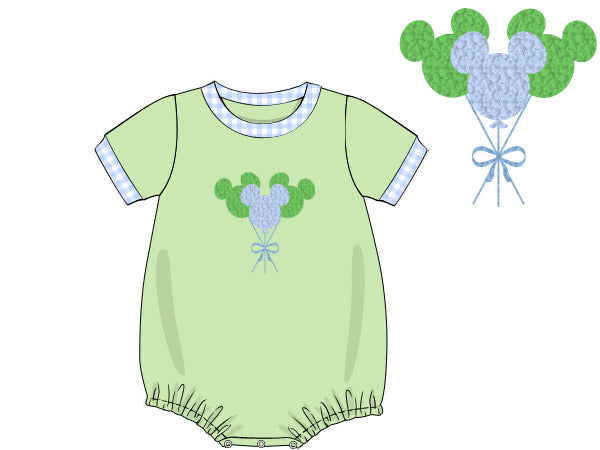 Boys French Knot Mouse Balloons Bubble