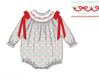 PRE ORDER Girls Smocked Wrapped with a Bow Bubble | ETA to LBS: OCTOBER