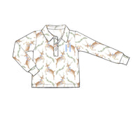 Boys Reindeer Knit “A” Monogrammed Polo RTS