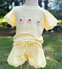 Girls French Knot Scalloped Short Sets