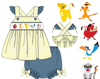 Girls Smocked Circle of Life Bloomer Set