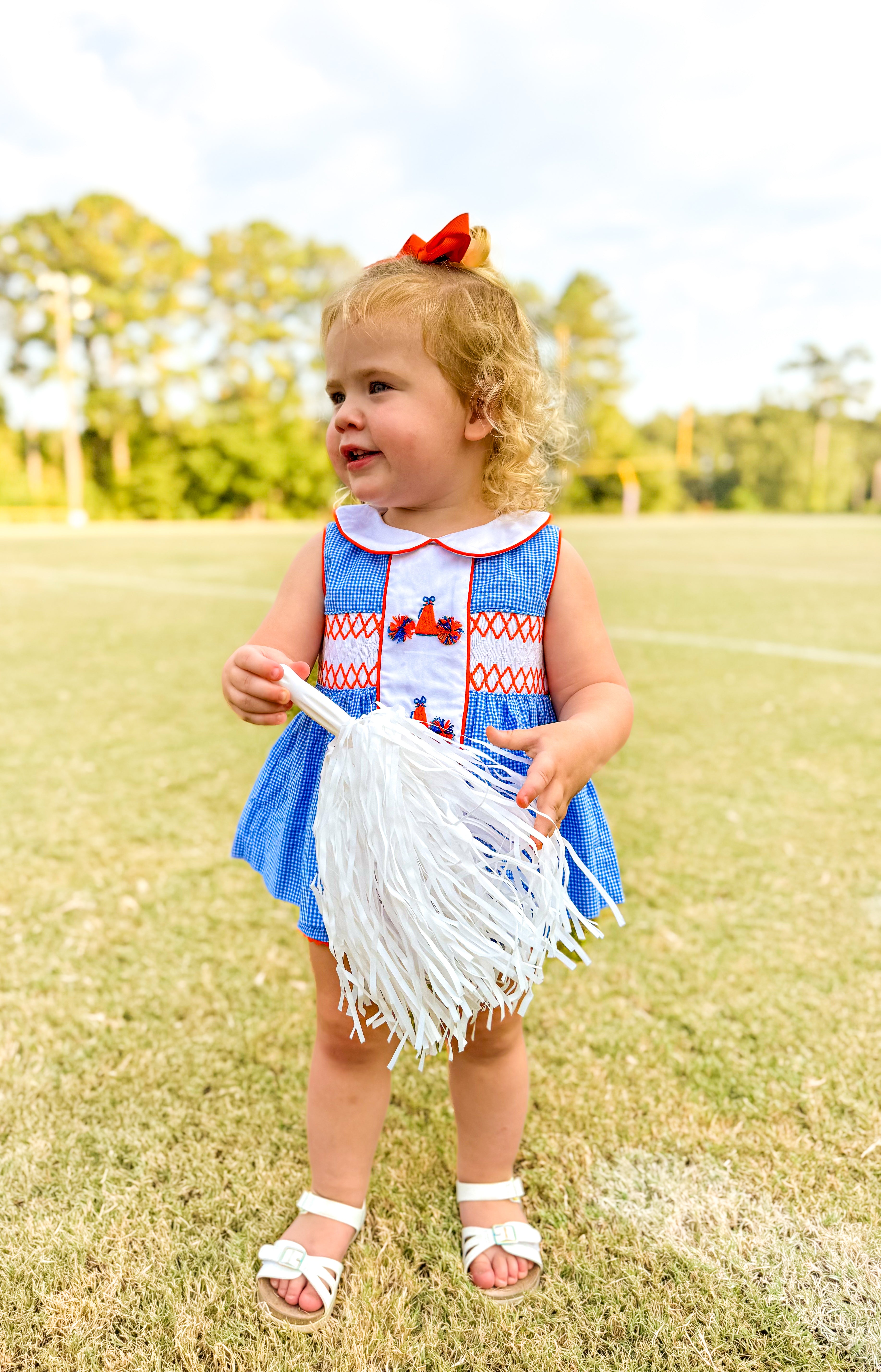 Royal Blue & Orange Cheer Megaphone Bloomer Set
