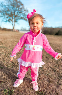 Girls Sleeping Princess Smocked Pullover Jogger Set
