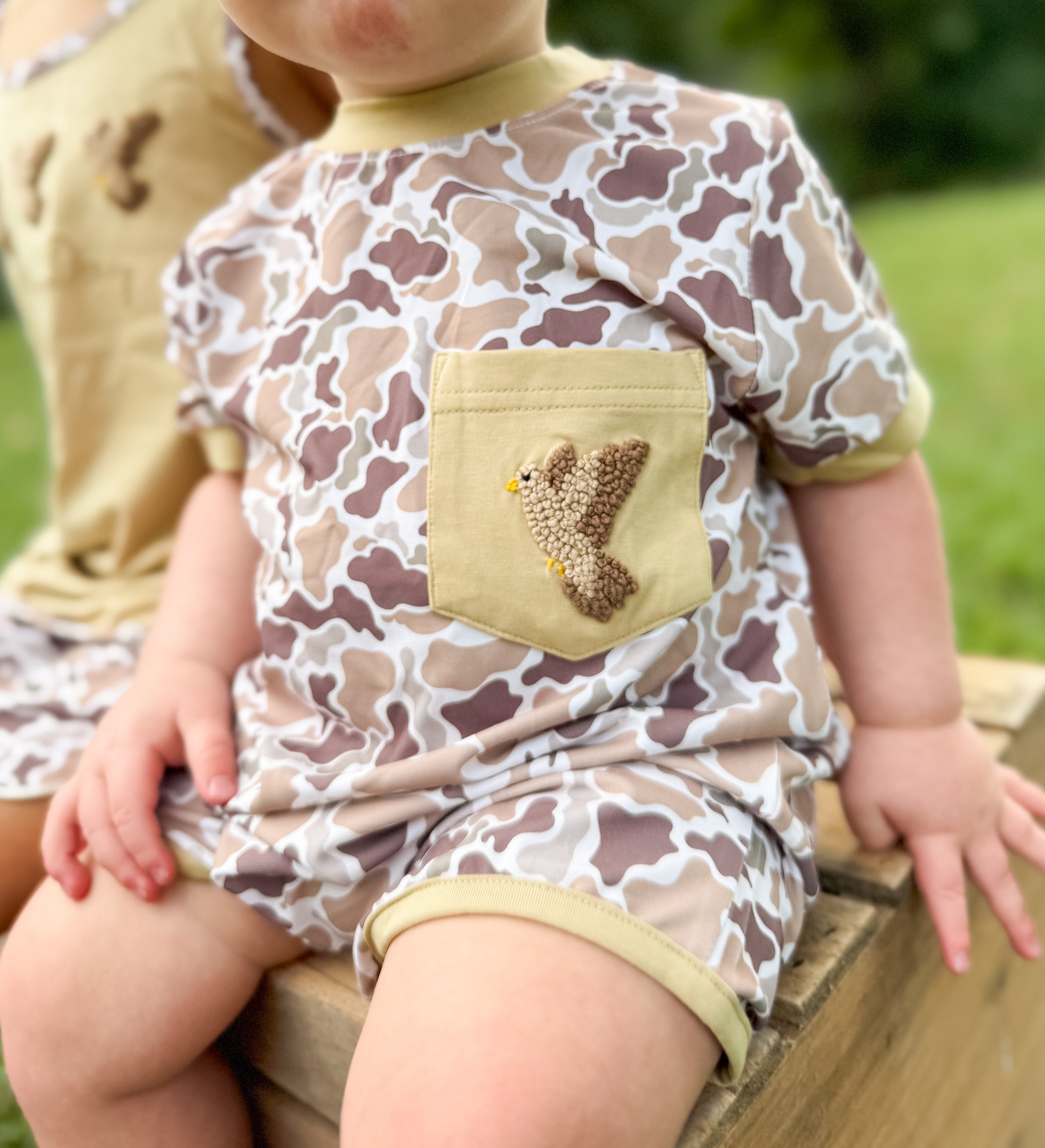 Boys French Knot Dove Day Romper