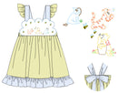 Girls Embroidered Sweet as Honey Bloomer Set & Dress