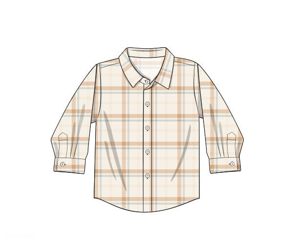 PRE ORDER Boys Country Harvest Plaid Button Down Polo | ETA to LBS: SEPTEMBER