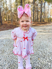 Girls Embroidered Santa Knit Lounge Set