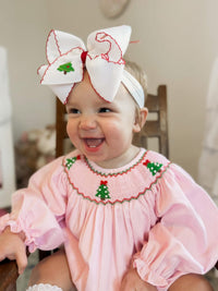 Girls Smocked Christmas Tree Bloomer Set RTS