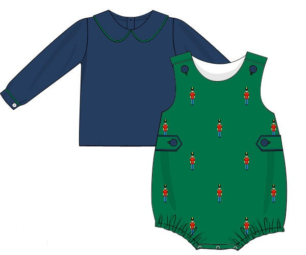 PRE ORDER Boys Embroidered Preppy Toy Soldiers Corduroy Bubble | ETA to LBS: October