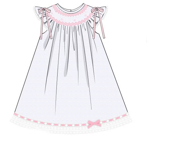 Timeless Traditions White Swiss Dot Collection PINK Dress
