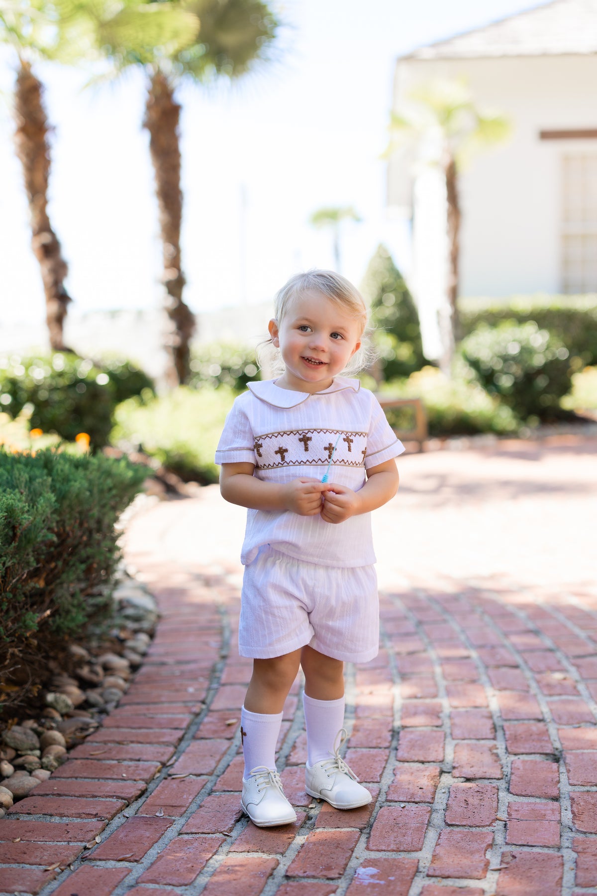 PRE ORDER Boys Smocked & Bullion Stitch Lead Me to the Cross Short Set | ETA to LBS:FEBRUARY