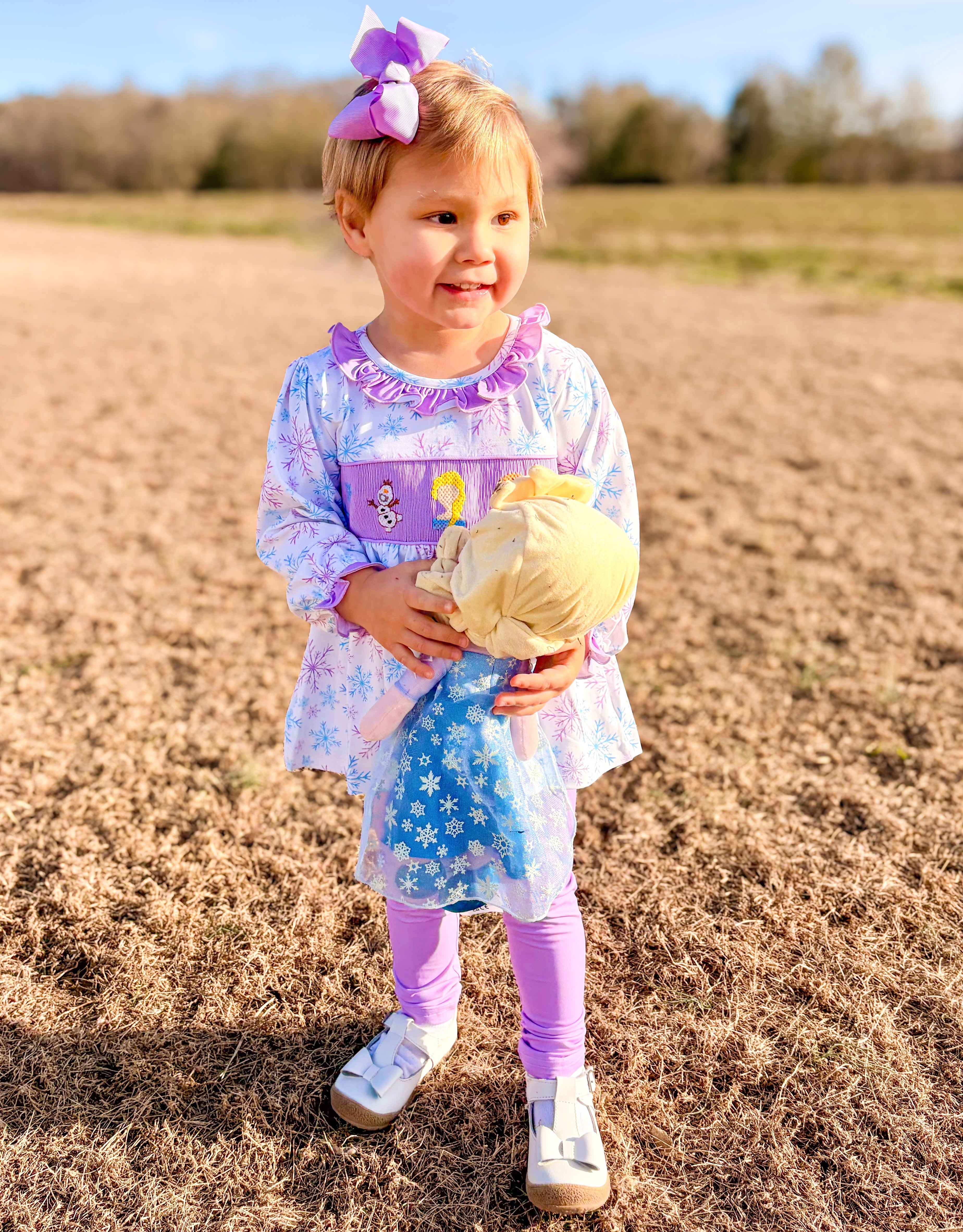 Girls Ice Princess Princess Smocked Leggings Set