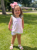 Girls Pink Posy Short Set