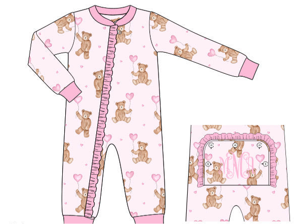 Girls Beary Sweet Knit Lounge Zippy