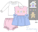 PRE ORDER Girls Hand Embroidered Gingerbread Lane Bloomer Set & Dress | ETA to LBS: OCTOBER