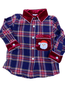 Boys French Knot Vintage Christmas Dreams Button Down Polo